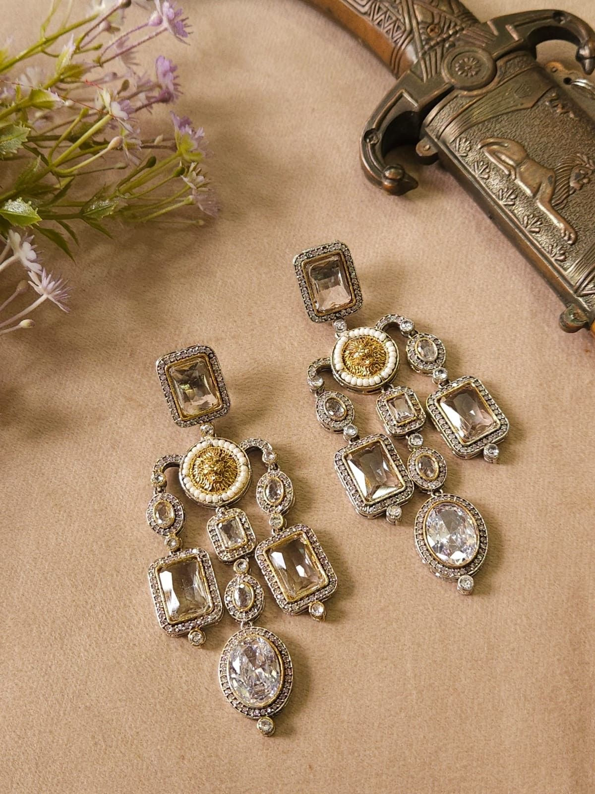 Sabyasachi Statement Earrings in Silver