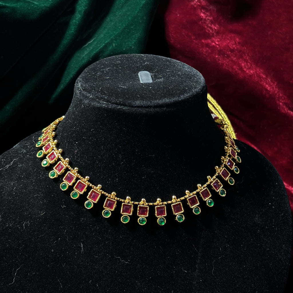 Padma Necklace in Pink & Green