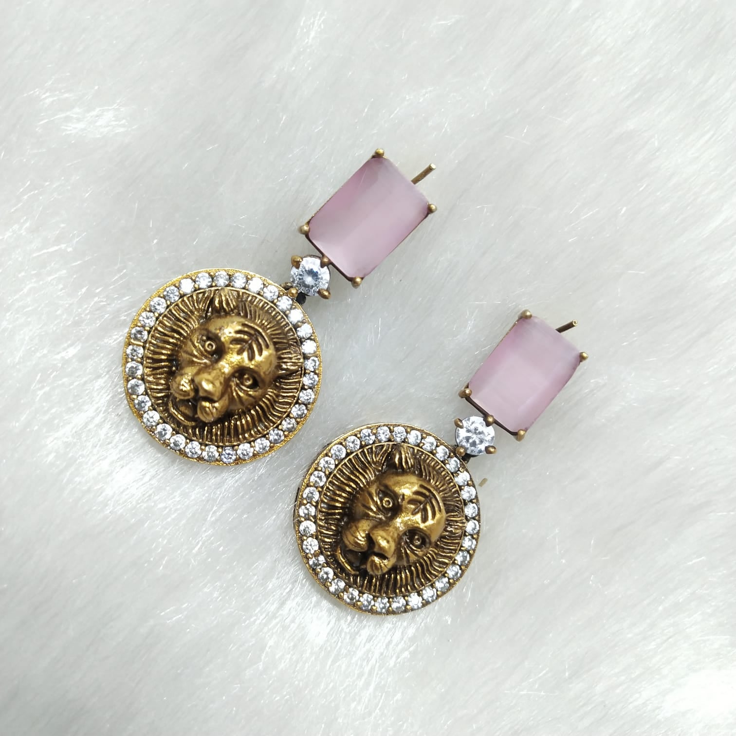 Disha Studs in Baby Pink
