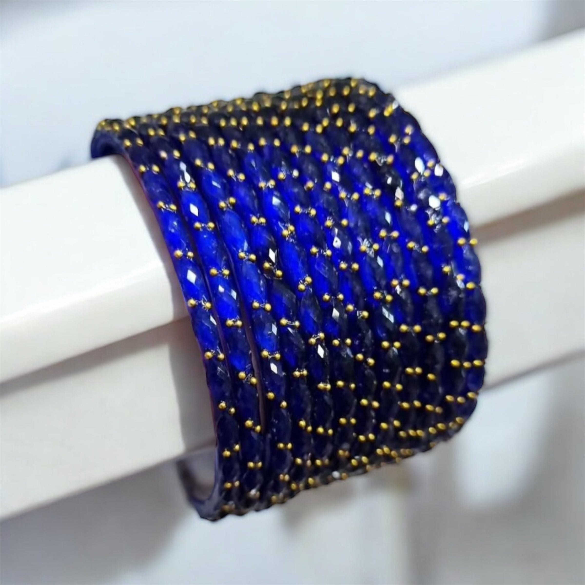 Raindrop Glass Bangles in Blue