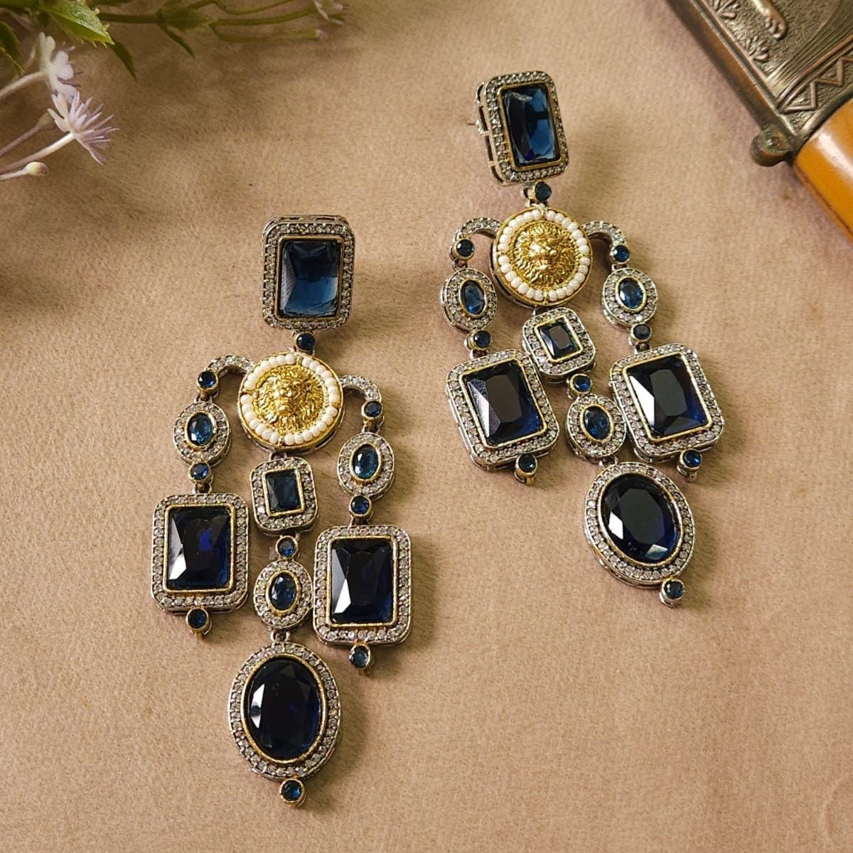 Sabyasachi Statement Earrings in Blue