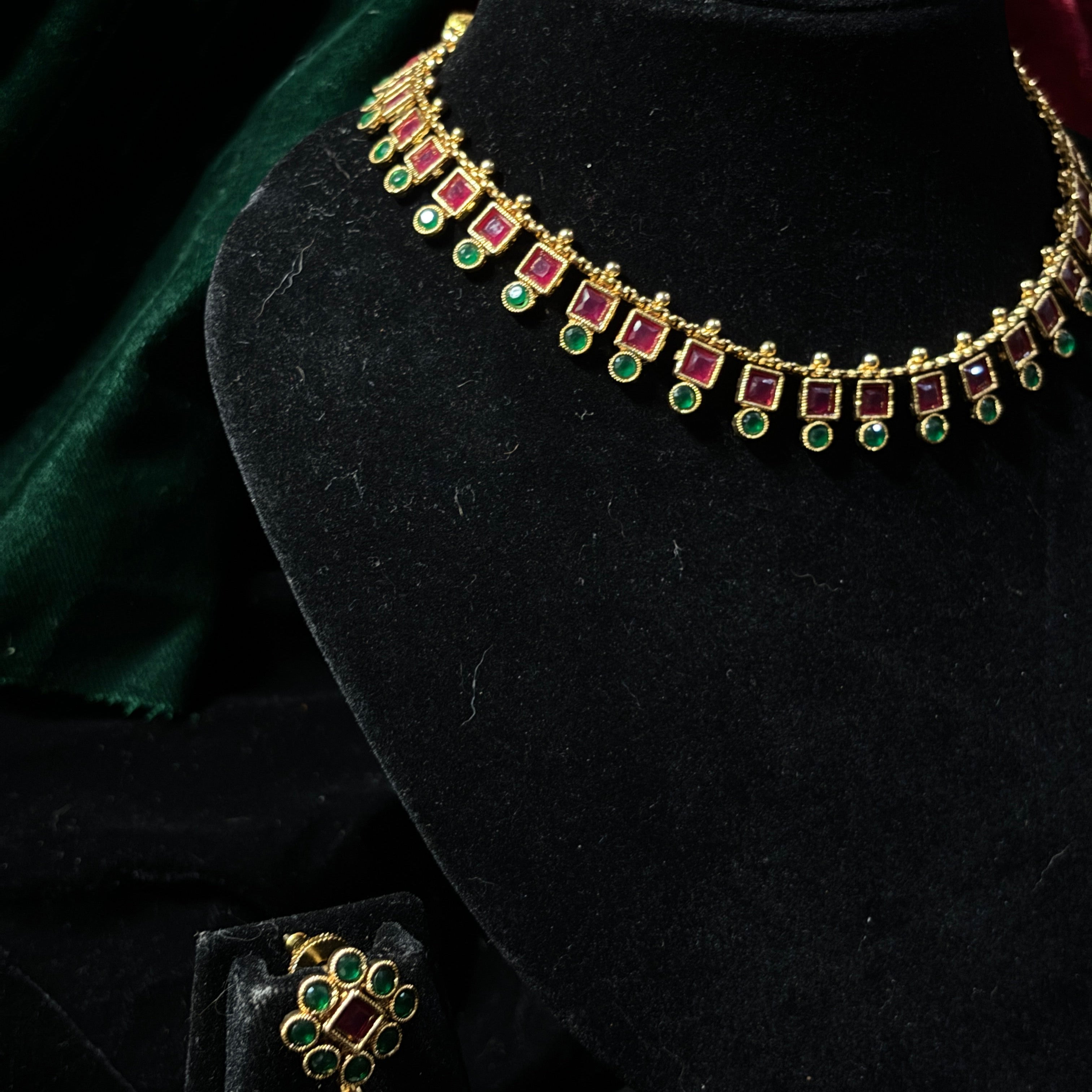 Padma Necklace in Pink & Green