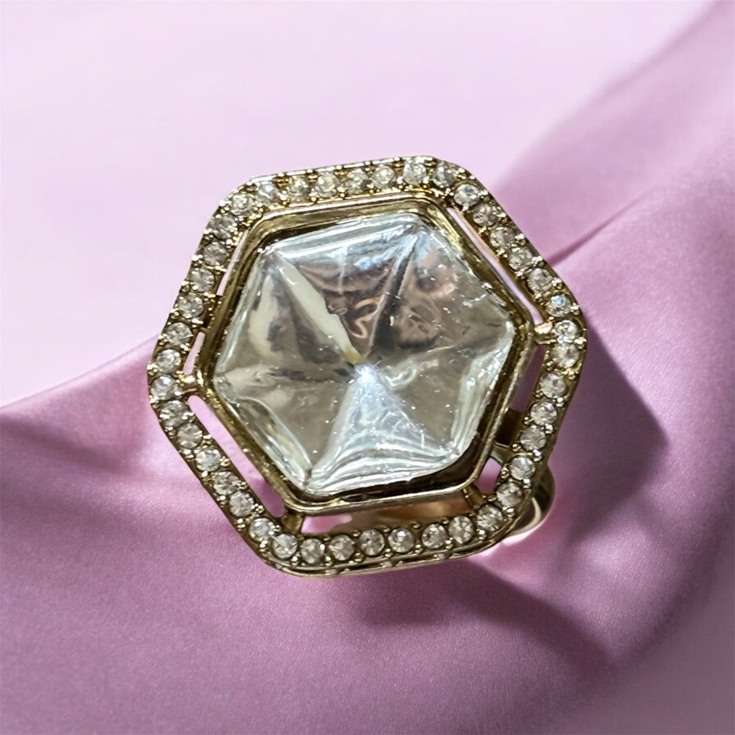 Hexa Kundan Ring