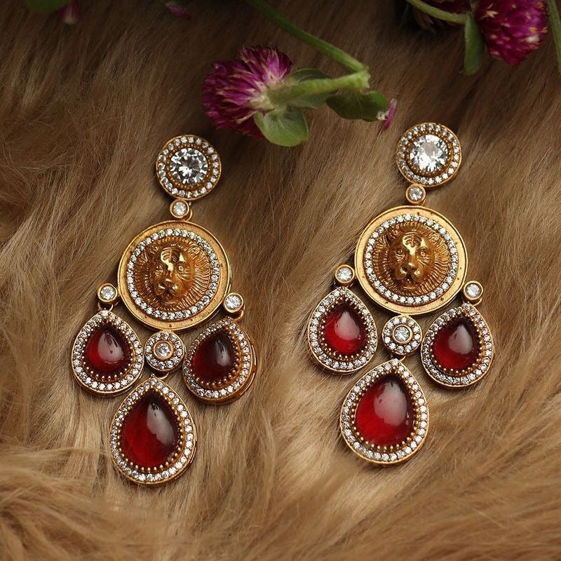 Sabya Statement Earrings in Maroon