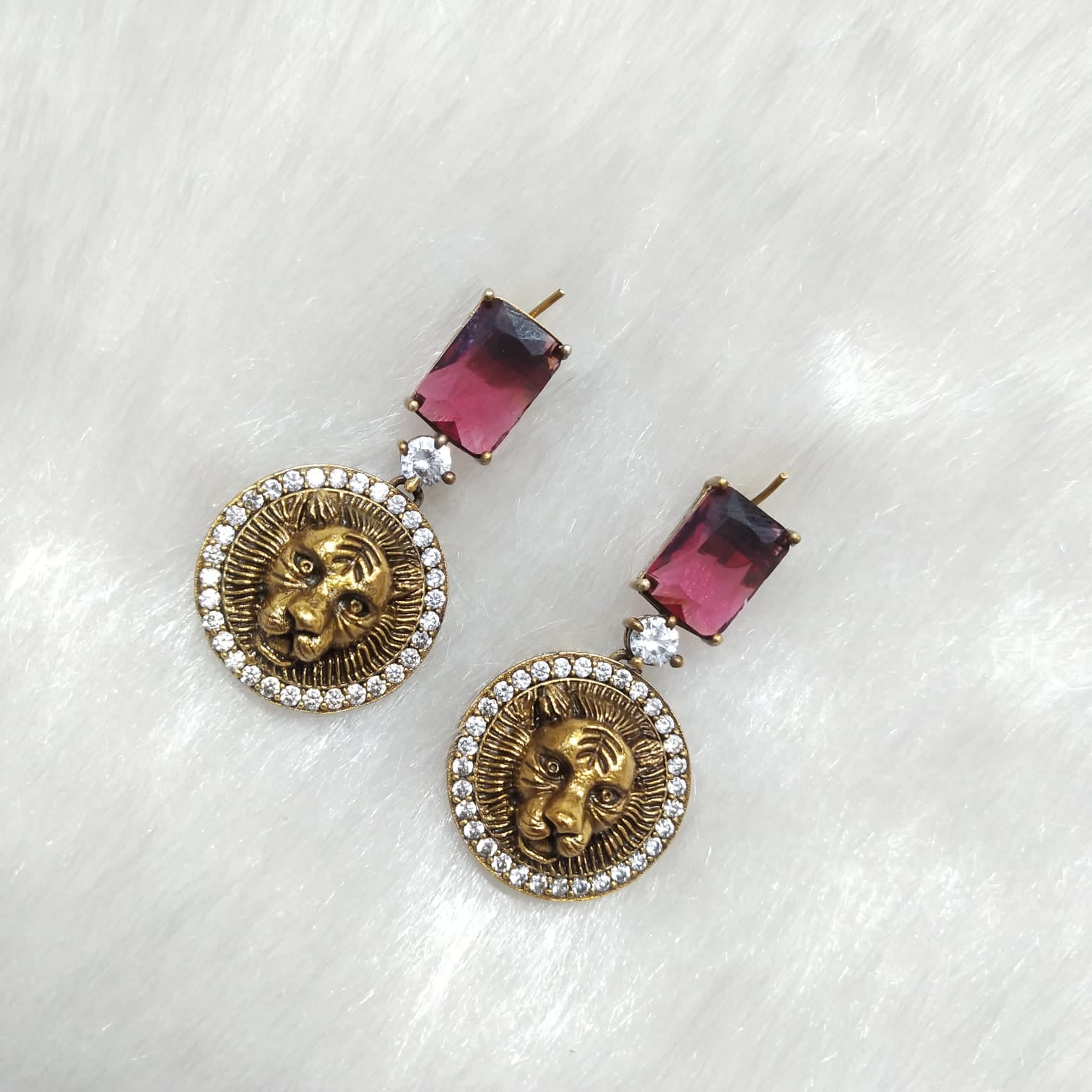 Disha Studs in Red