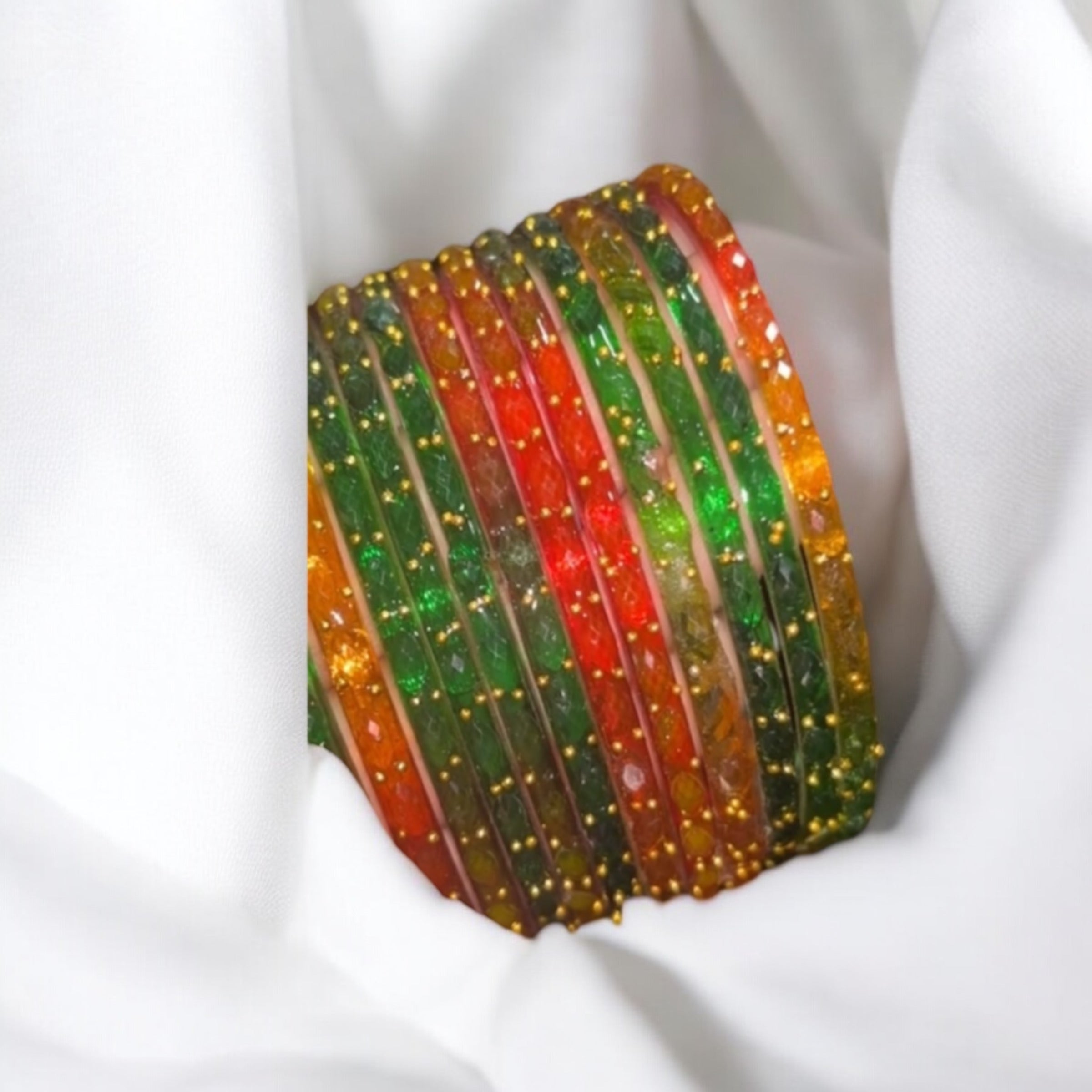 Raindrop Glass Bangles in Multi