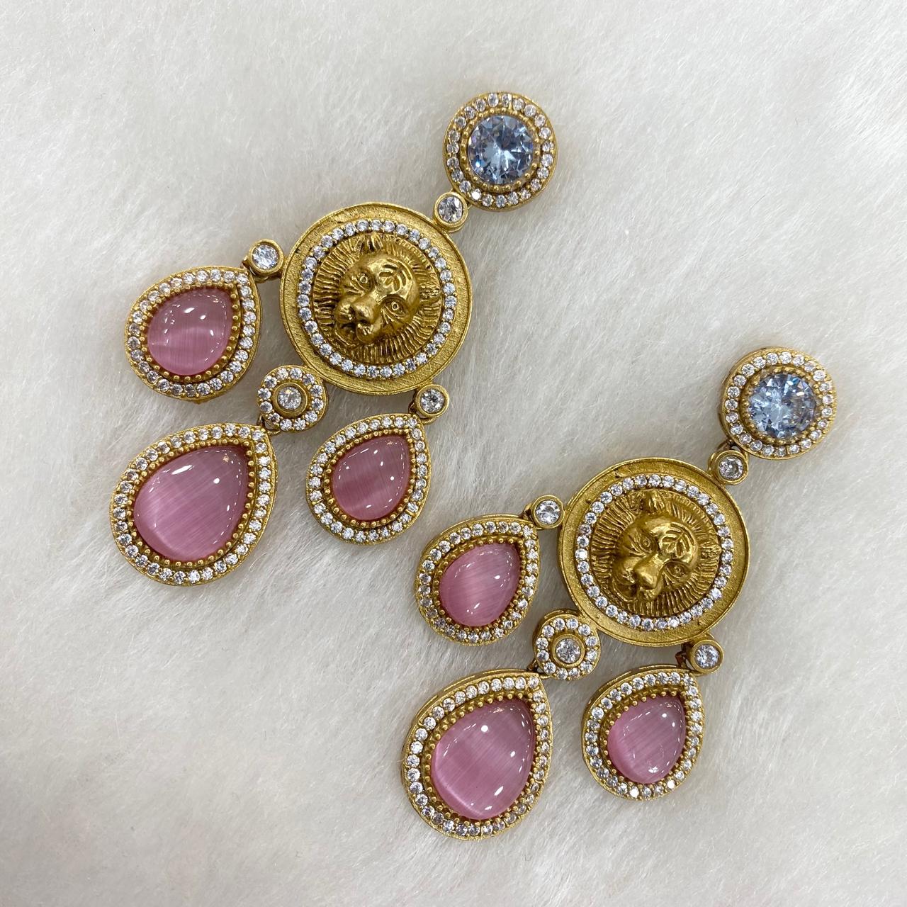 Sabya Statement Earrings in Baby Pink