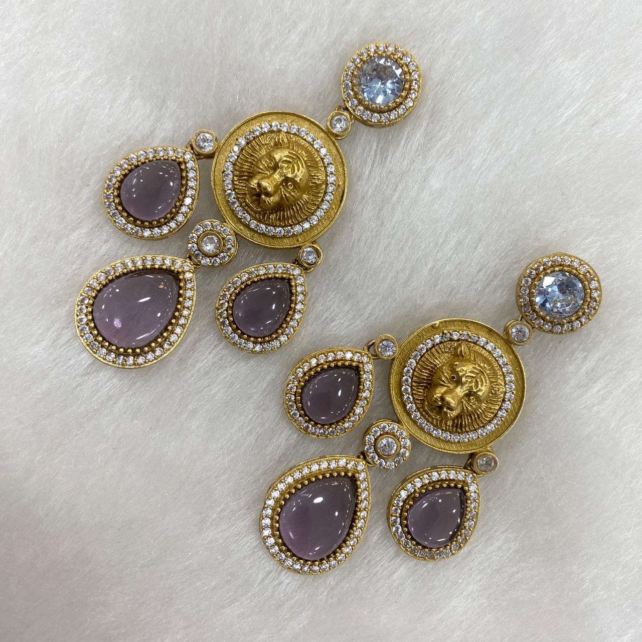 Sabya Statement Earrings in Purple