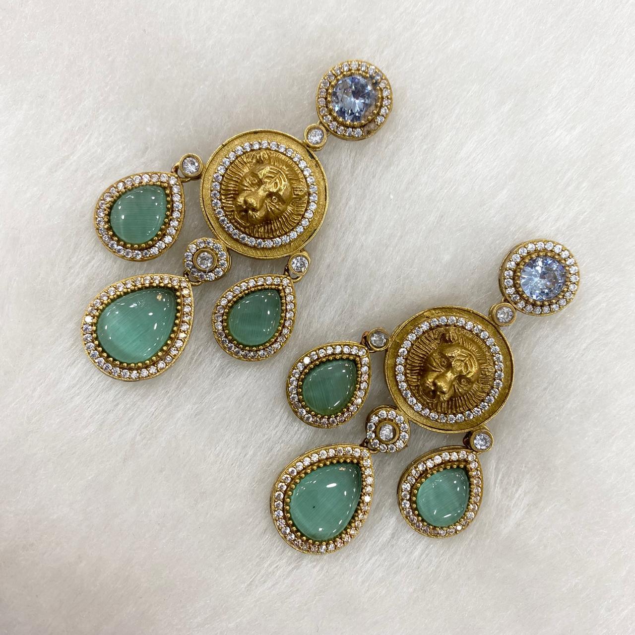 Sabya Statement Earrings in Mint