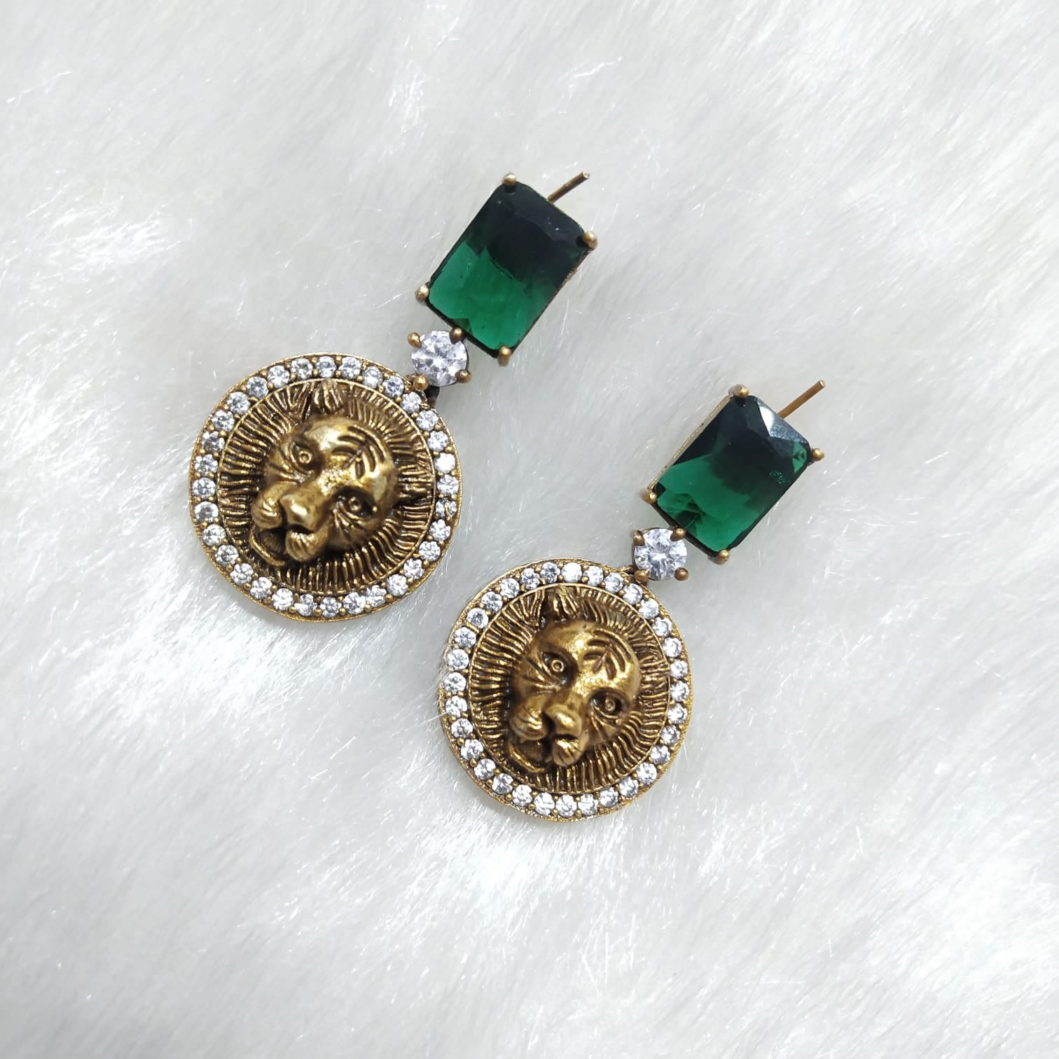 Disha Studs in Green