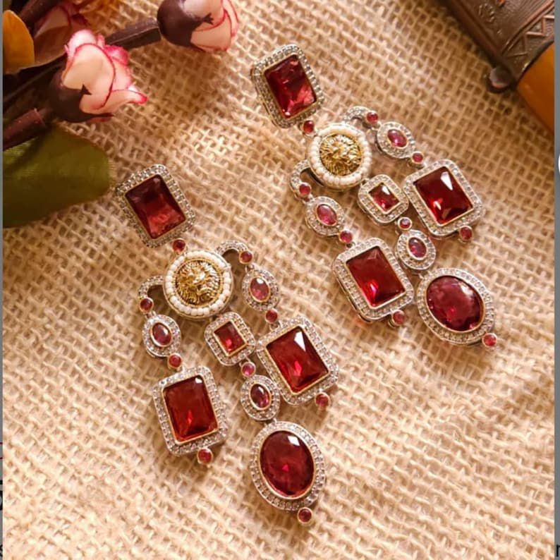 Sabyasachi Statement Earrings in Red